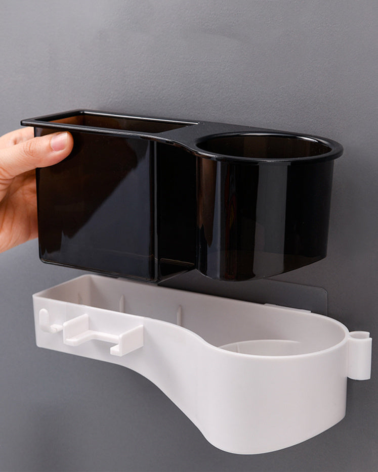 Bathroom Wall-Mounted Rack – Shelf with Towel Bar & Hooks