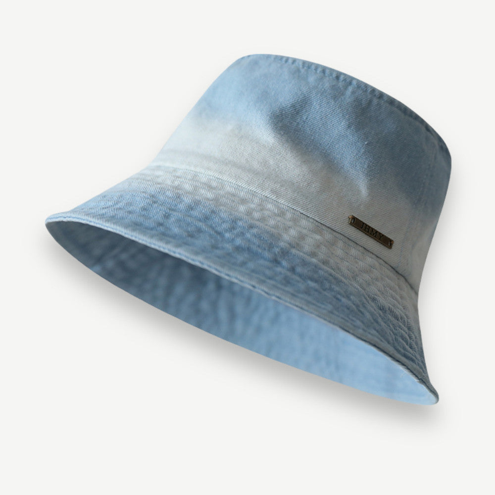 Washed Tie-Dye Cotton-Polyester Fisherman’s Hat with Short Brim