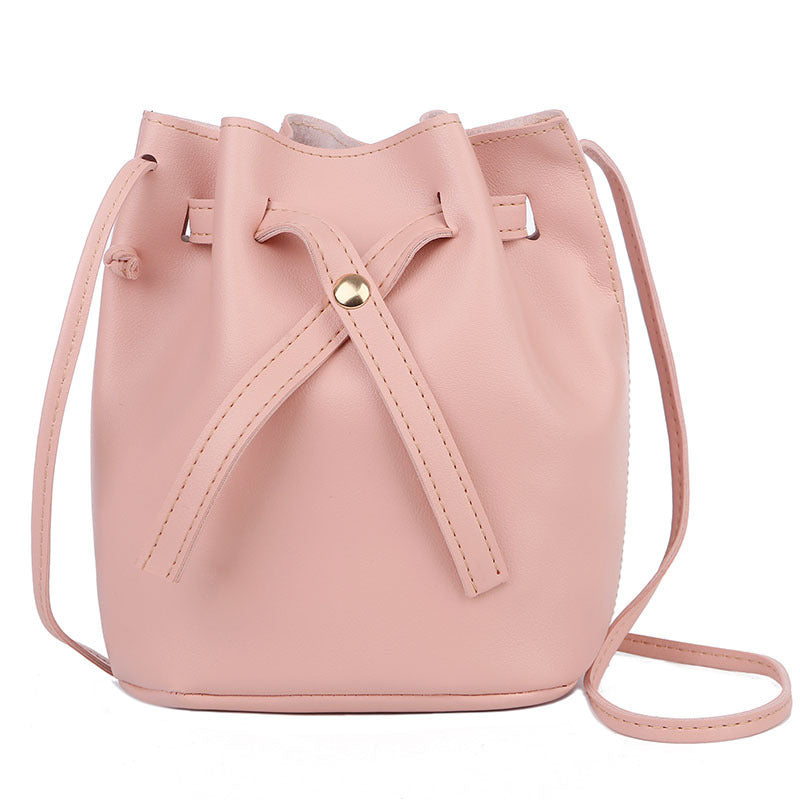 Korean Style Solid Color Bucket Bag – Spring Ladies Shoulder Bag