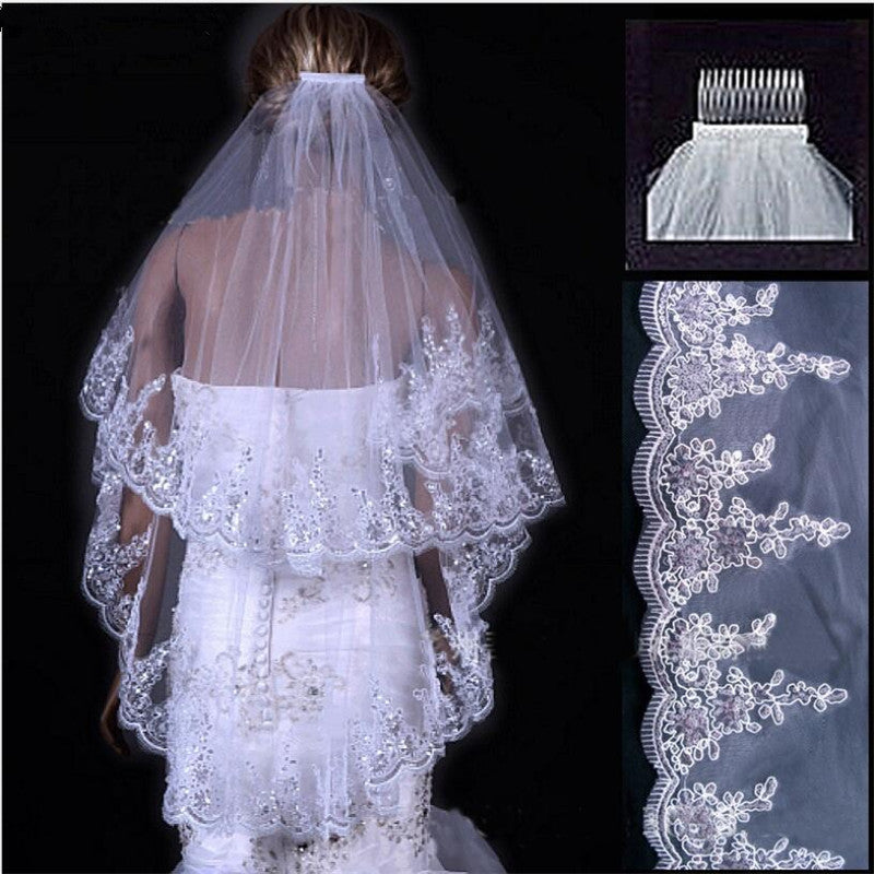 Elegant Lace Polyester Wedding Veil