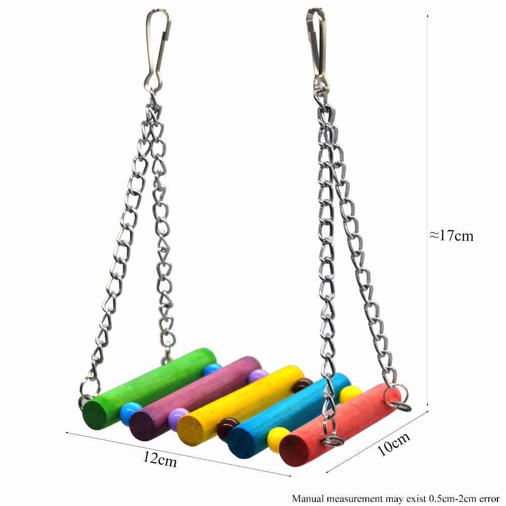 Colorful Suspension Bridge Swing Stand for Parrots and Peony Birds