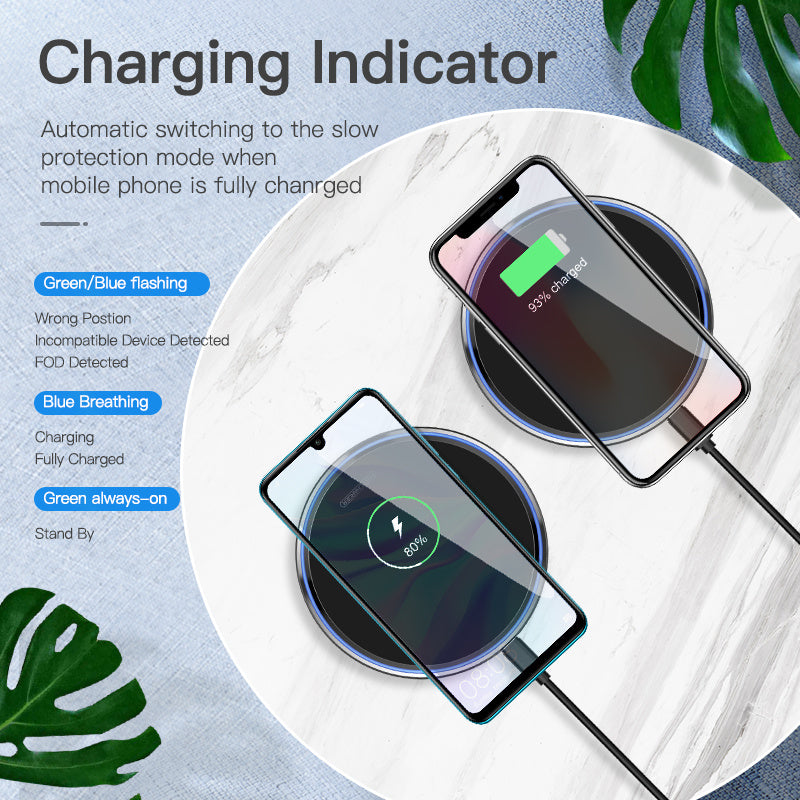 15W Fast Wireless Charger – Qi Phone Charging Pad, USB-C, Case-Friendly