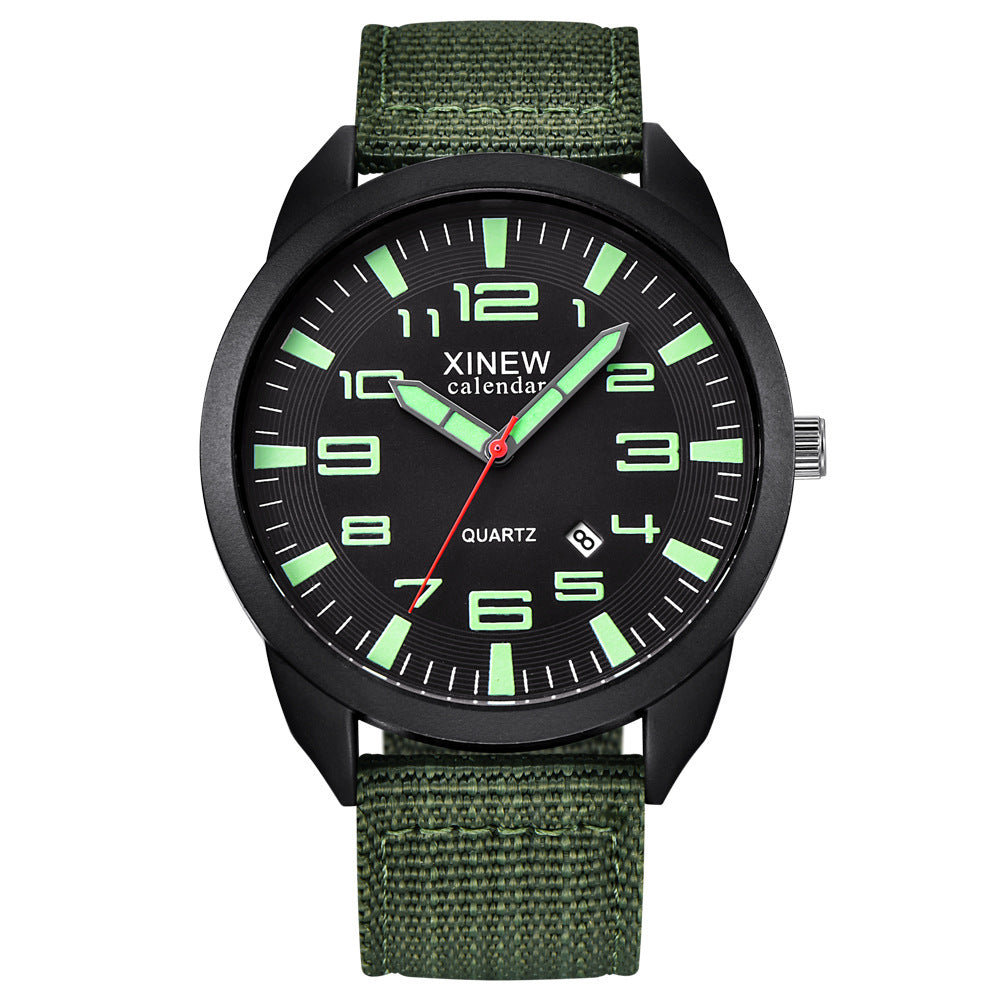 Men's Watch Nylon Strap Sports Watch Calendar Quartz Watch