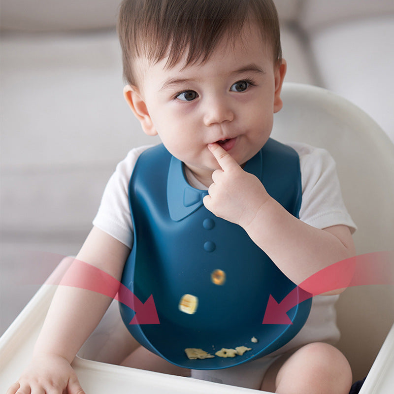 Silicone Baby Bib – Waterproof, Easy-Clean Feeding Bib with Food Catcher