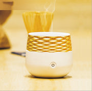 USB Aromatherapy Humidifier 30ml Portable Columnar Rattan Design with Auto Shutoff