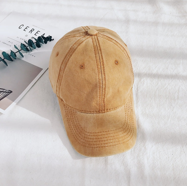 Hat men outdoor retro cap ladies washed cotton denim soft top baseball cap