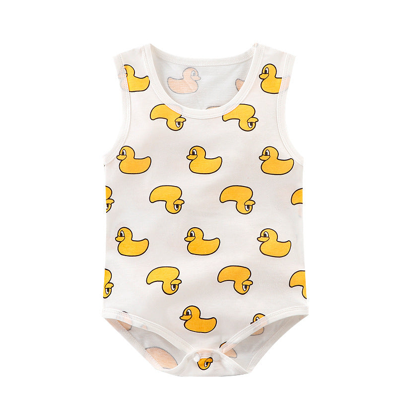 Triangle Sleeveless Baby Bodysuit – Cotton Infant Climbing Romper