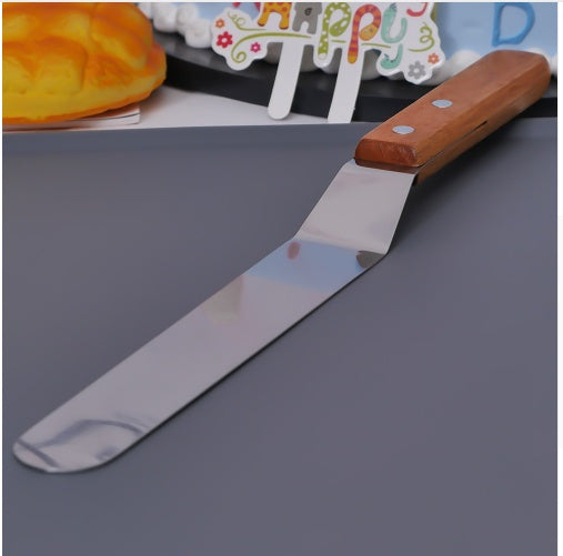 10-Inch Stainless Steel Cake Spatula with Wooden Handle – Icing, Spreading, and Smoothing Tool