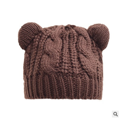 Cute Devil Horns Cat Ears Crochet Knit Beanie for Women