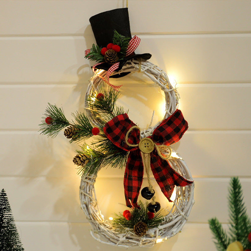 LED Christmas Wreath Pendant Lighted Garland