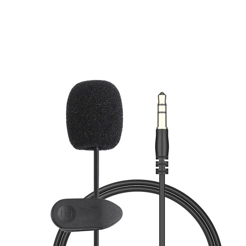 Metal Lavalier One-point Two-amplifier Microphone Mini Live Recording Collar Clip Earphone Microphone