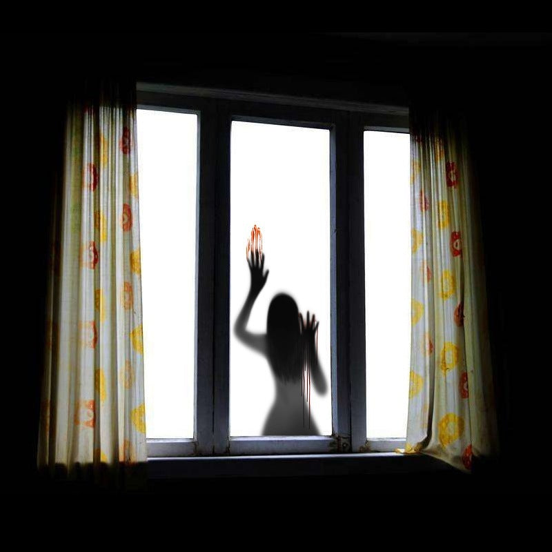 Halloween Bloody Handprint Door Sticker – Scary Horror Wall and Window Decoration