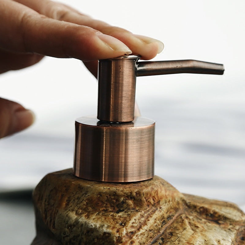 Ceramic Retro Stone Soap Dispenser – Vintage Bathroom Accessory