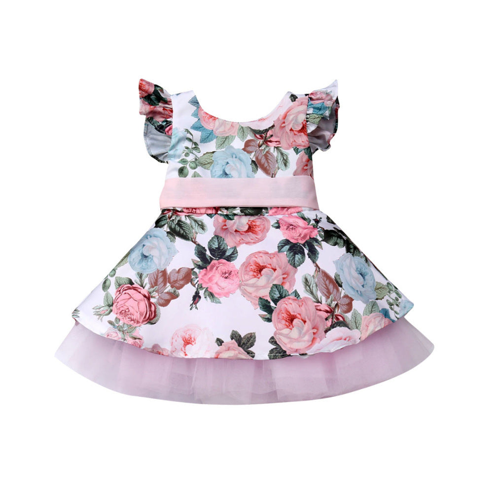Floral Newborn Outing Dress – Baby Girl Party Dress Outfit