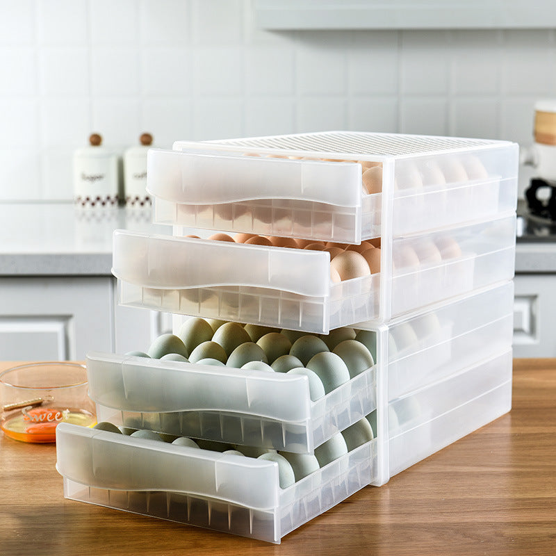Egg Storage Box with Lid – Stackable Refrigerator Organizer
