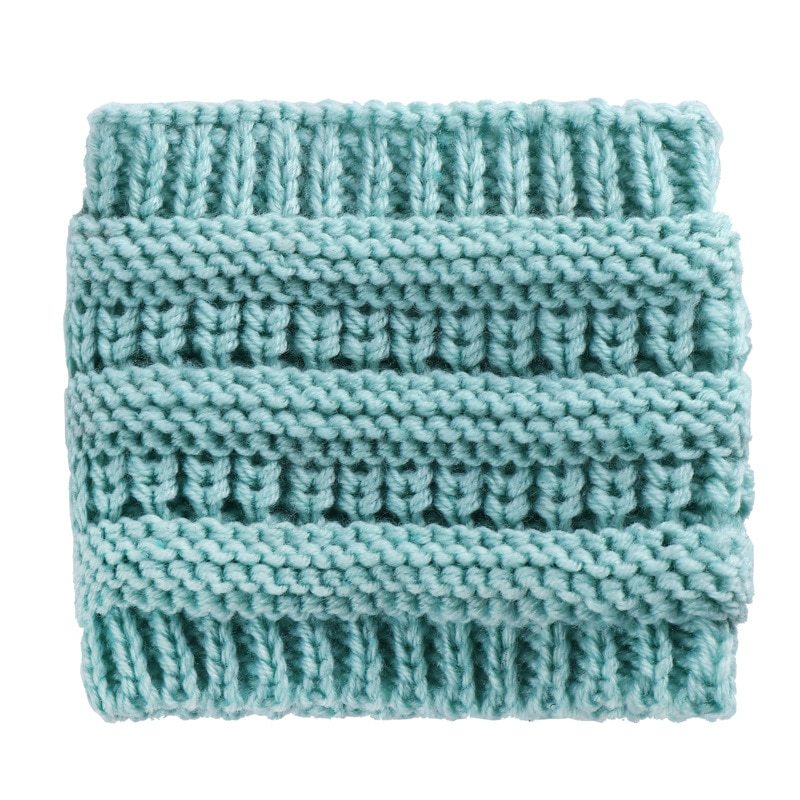 Soft Adjustable Acrylic Knit Women’s Winter Ponytail Beanie Headwrap