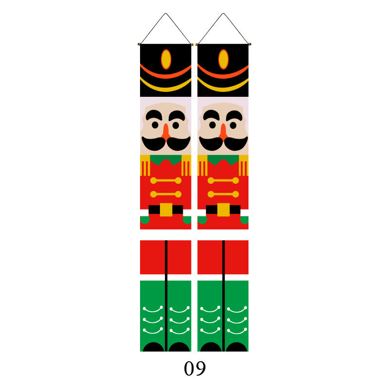 Christmas Lattice Couplet Curtain Hanging Flag Decoration