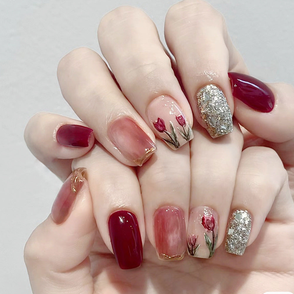 Hand Worn Nail Piece In China-Chic Red In The Year Of The Snake