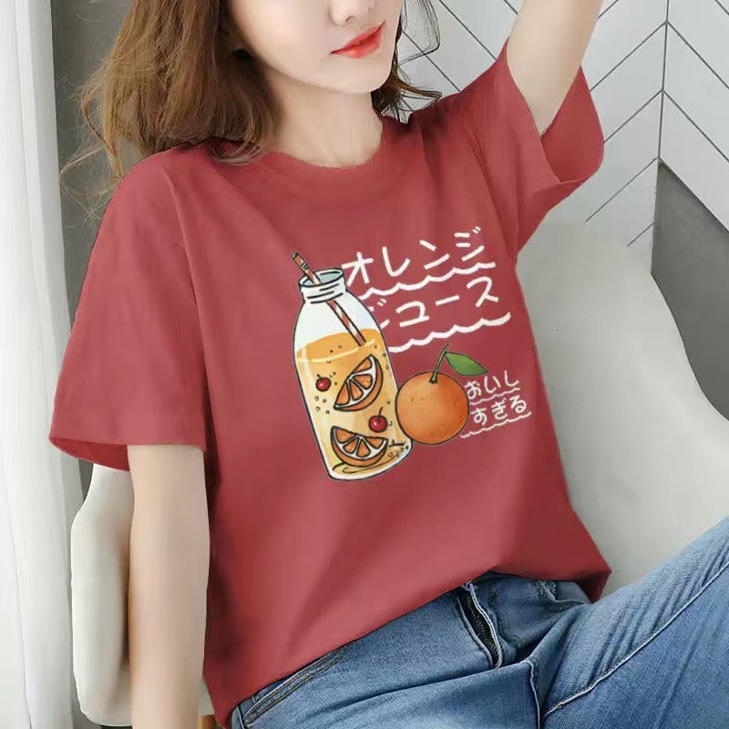 Women's Printed Loose-Fit Lightweight T-Shirt – Casual Thin Top for Summer