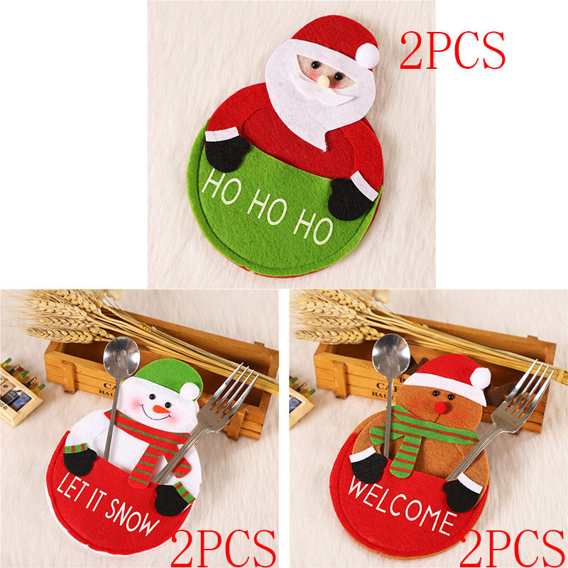 Christmas Cutlery Holder Decorations for Restaurant and Hotel Table Layout