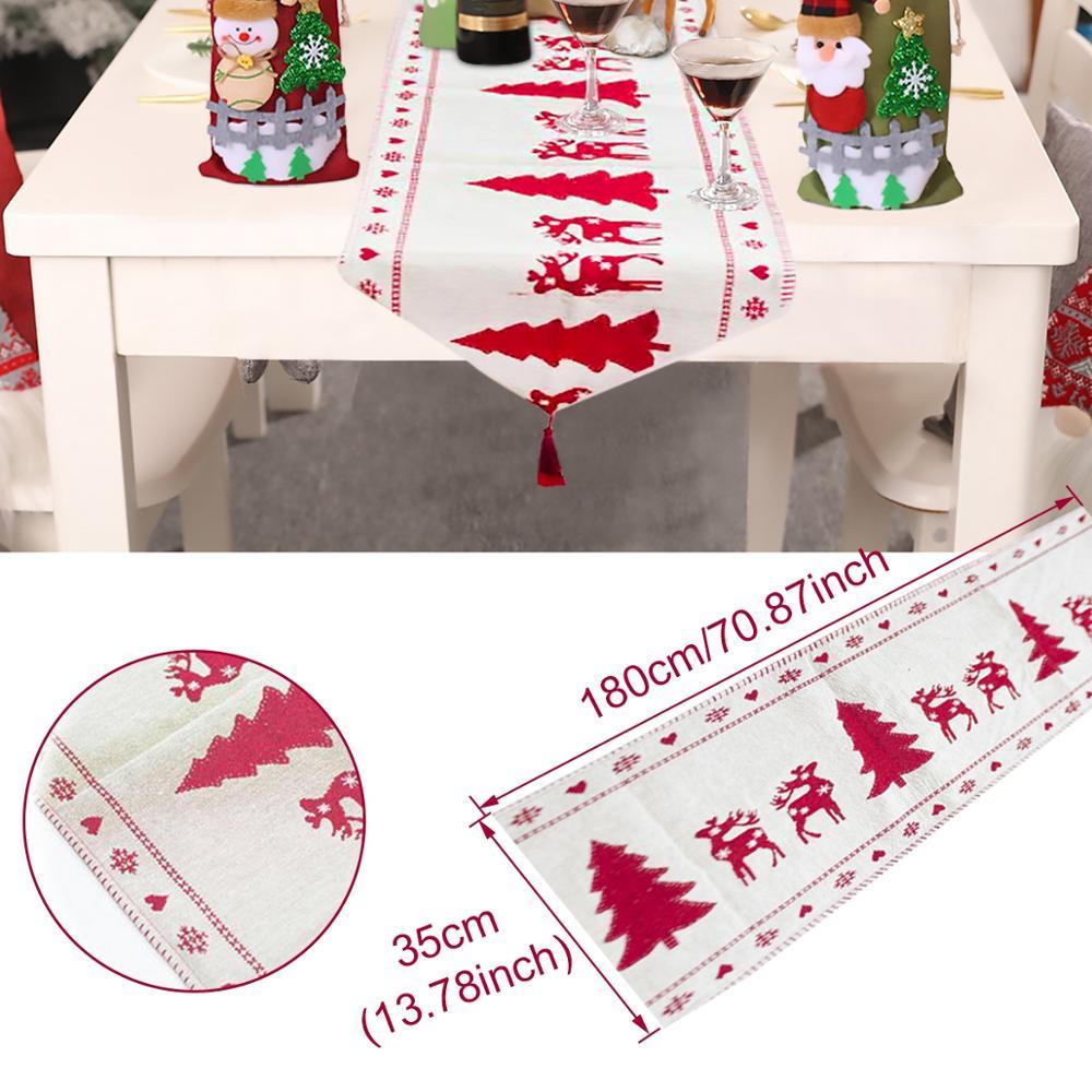 Cotton Linen Embroidered Christmas Table Runner