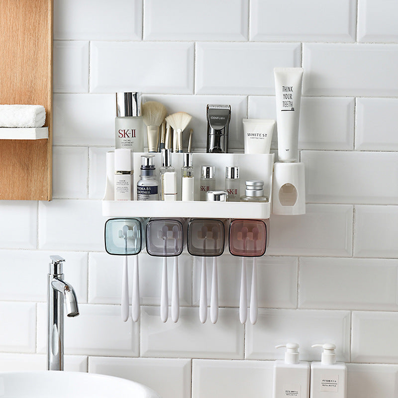 Suction Toothbrush Holder & Shelf – No-Drill Bathroom Organizer