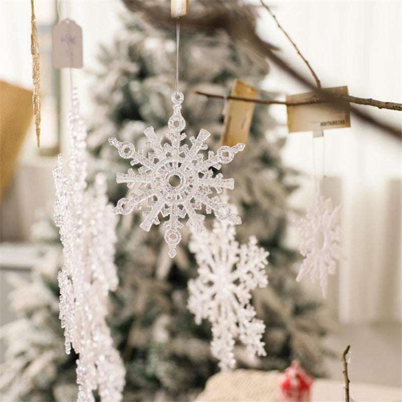 Acrylic Transparent Snowflake Christmas Tree Hanging Decoration
