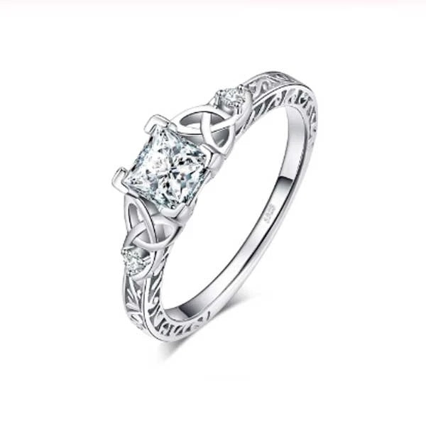 Charming Cartoon Constellation Brass and White Steel Women’s Engagement Wedding Ring