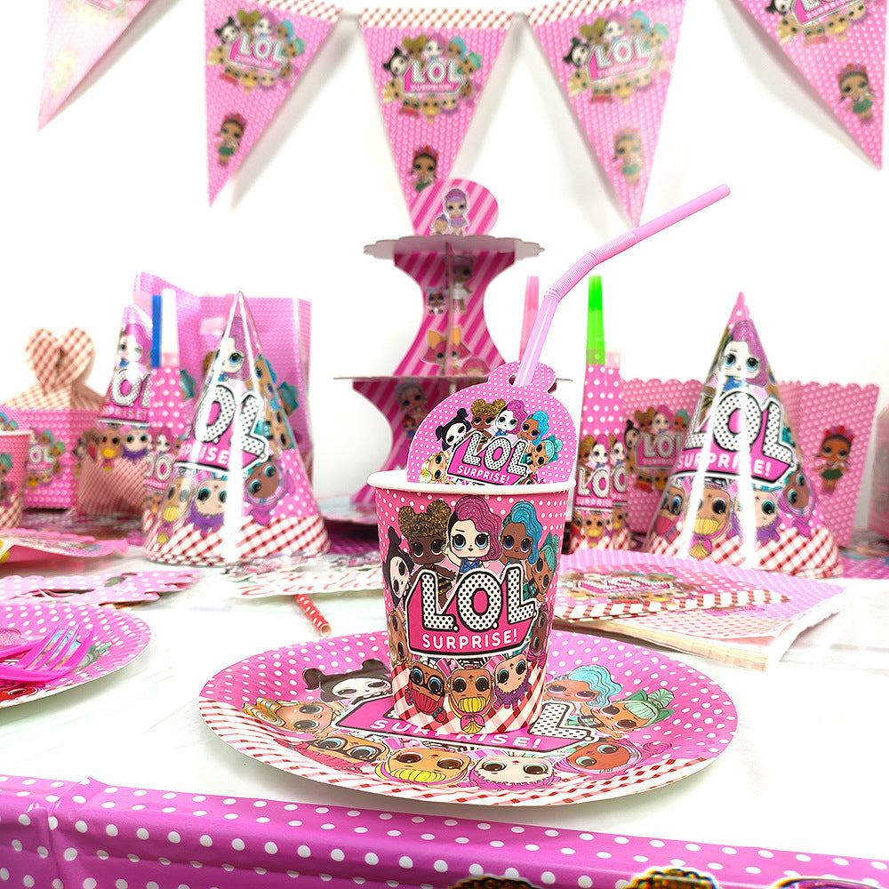 Cartoon Doll Birthday Theme Cake Stand
