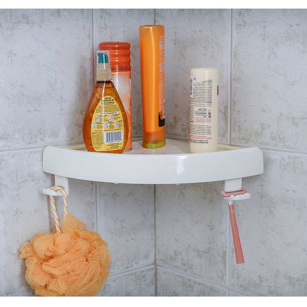 Bathroom Triangle Shelf – Corner Storage Rack with Powerful Suction Cup Placement Board