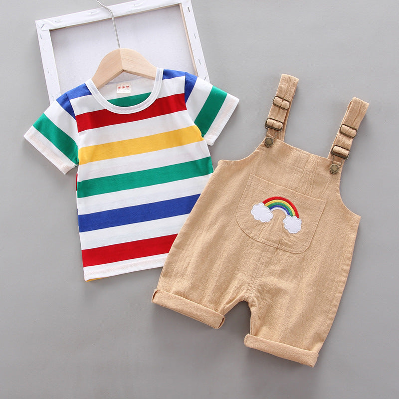 Rainbow Bib Pants for Girls – Cute Baby Kids Overalls Outfit