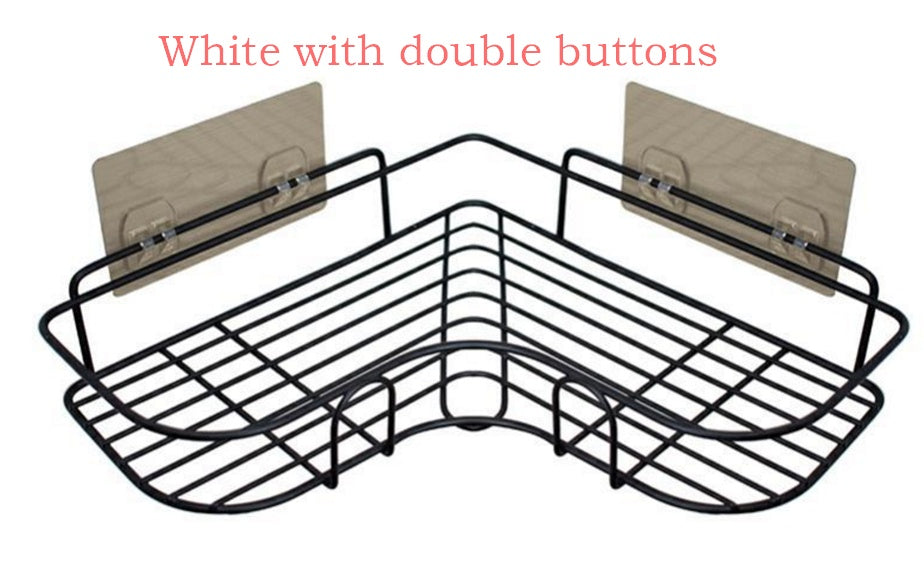 Punch-Free Wall-Mounted Bathroom Storage Rack – Kitchen Corner Shelf with Tripod