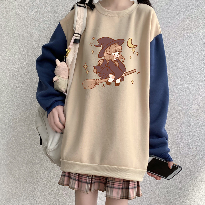 Cute Oversize Sweater Women Loose Plus Velvet Padded Jacket