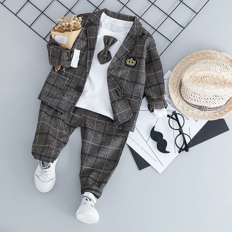 British Style Boys 3-Piece Gentleman Suit Regular Fit Fabric