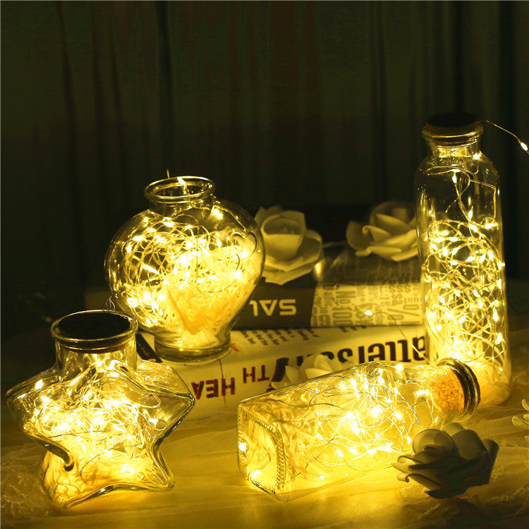 Glass Bottle LED Lights with Gypsophila Decorative Lamp
