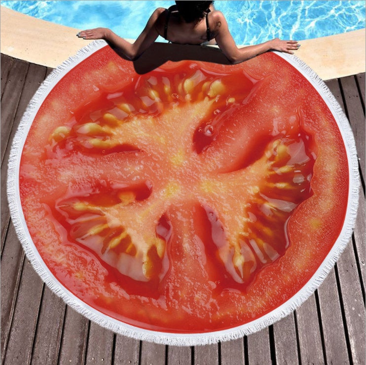 Fruit round beach mat