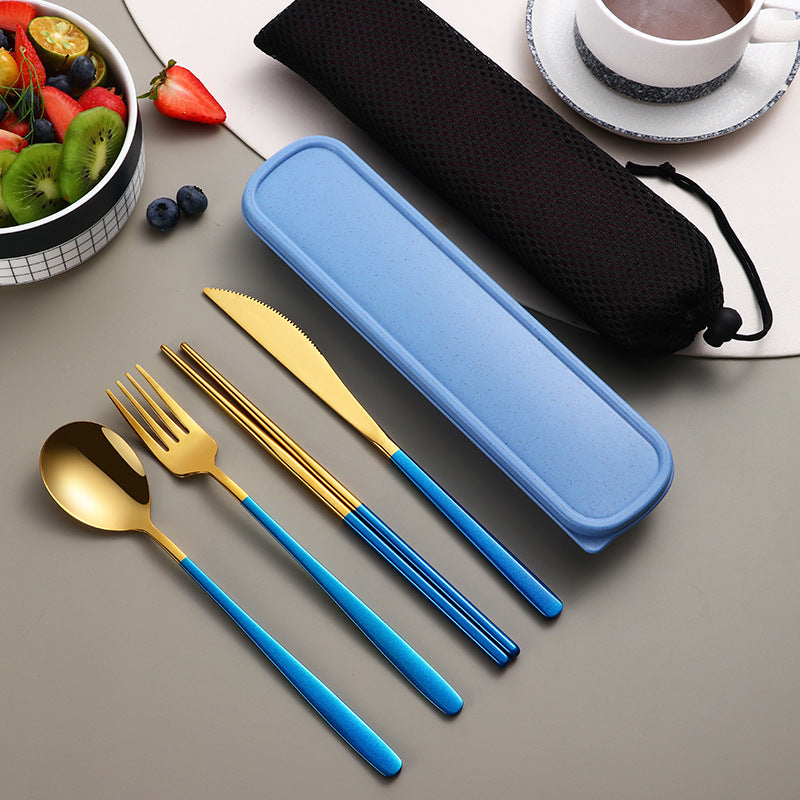 304 Stainless Steel Flatware Set With Case For Camping