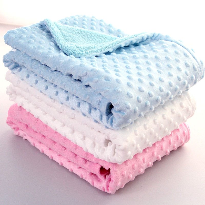 CozyDots Polar Fleece Baby Blanket – Swaddle Wrap for Newborns
