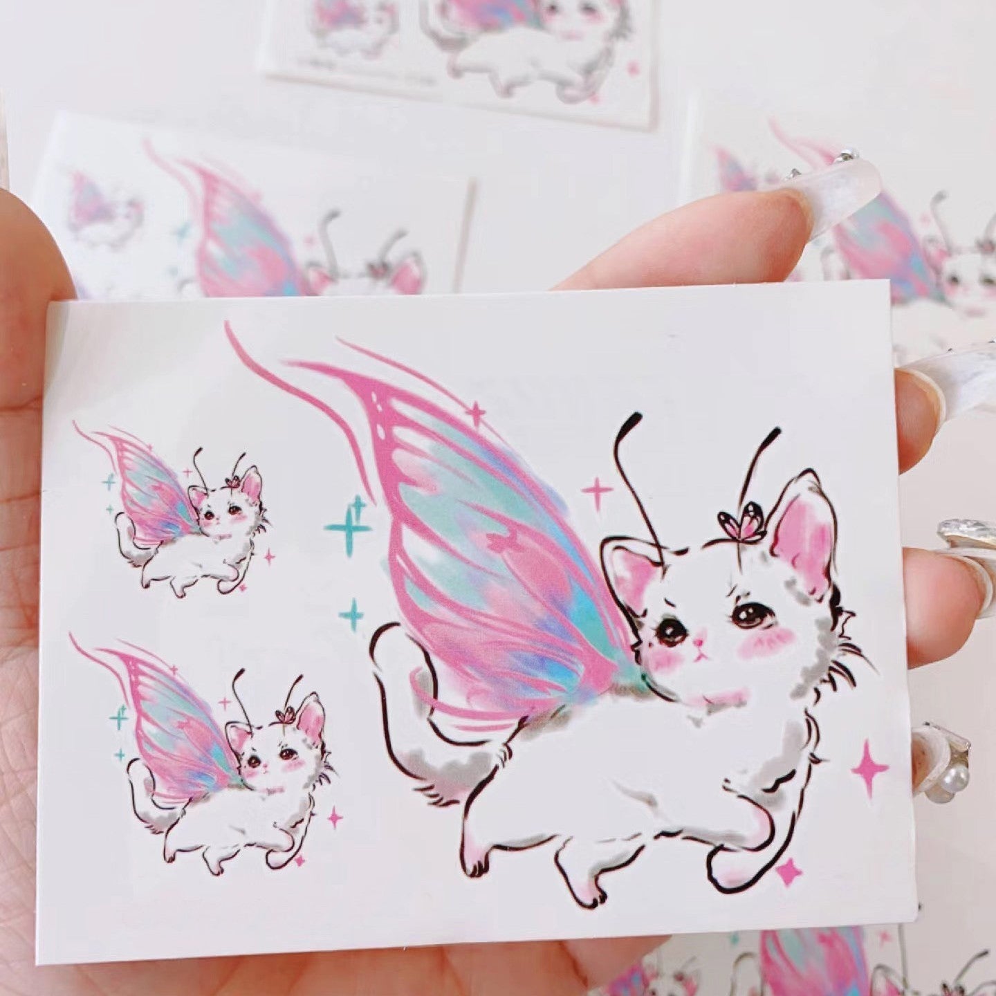 Student American Style Trend Cat Tattoo Sticker Female