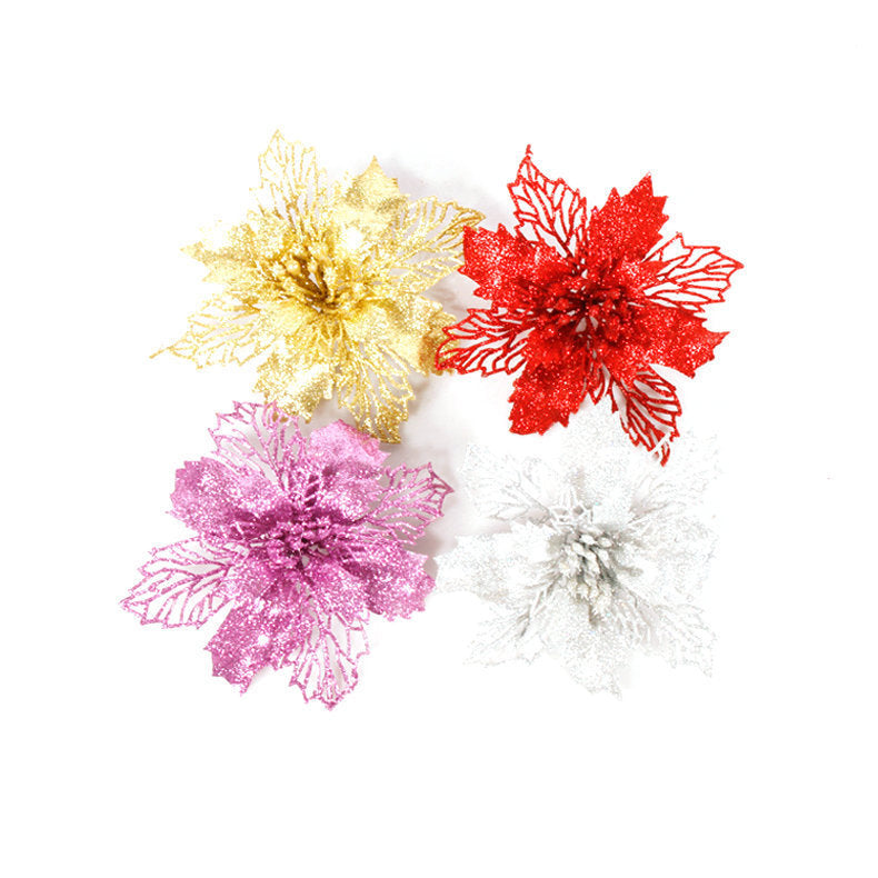 Hollowed Out Christmas Cane with Decorative Flowers