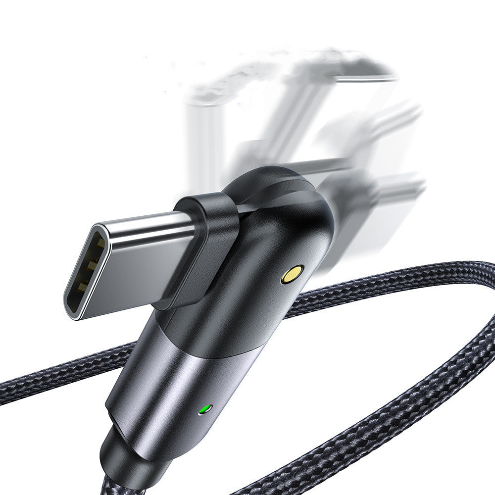 2M 90° Elbow Fast Charging Mobile Phone Data Cable – USB to Type-C / Lightning / Micro USB