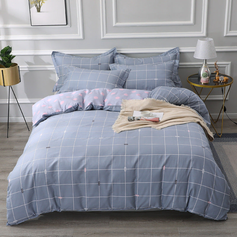 Four-Piece Cotton Bedding Set – Multiple Sizes, Soft and Breathable Home Textile