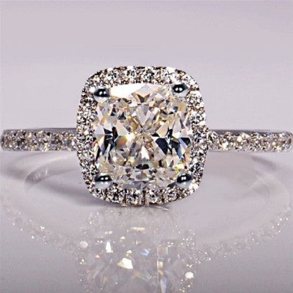Womens Engagement Rings White Gold Alloy Trendy Anelli