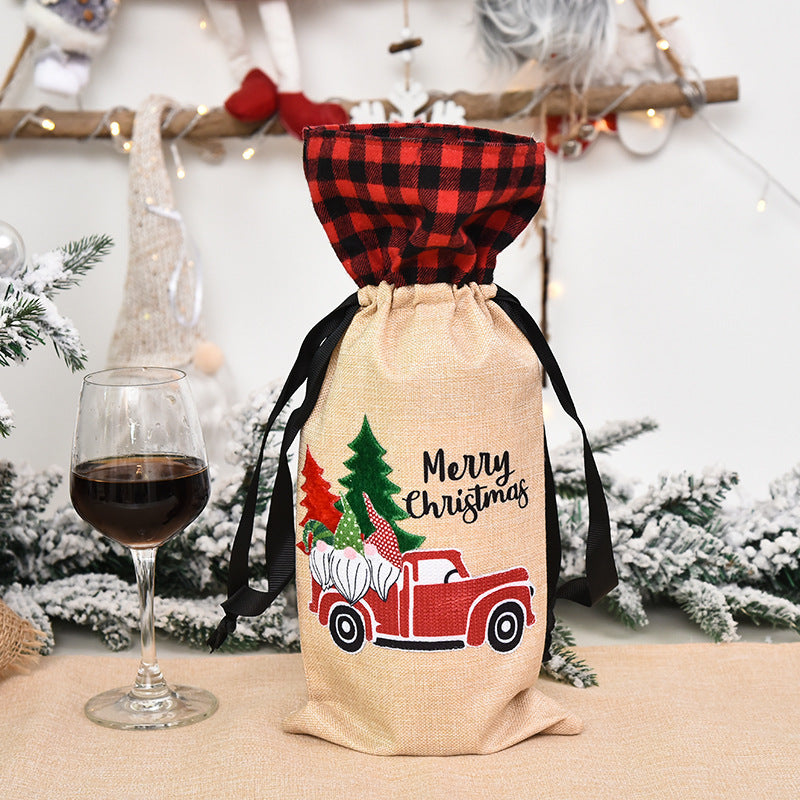 Christmas Wine Bottle Decoration Set for Home Furnishing