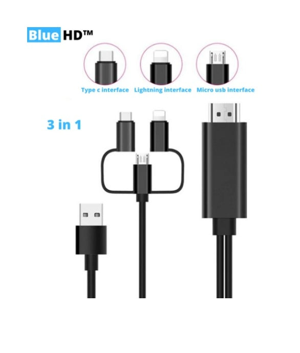 High-Definition HDMI Adapter Cable – 1080p/4K Support for TV, Monitor, Laptop & More