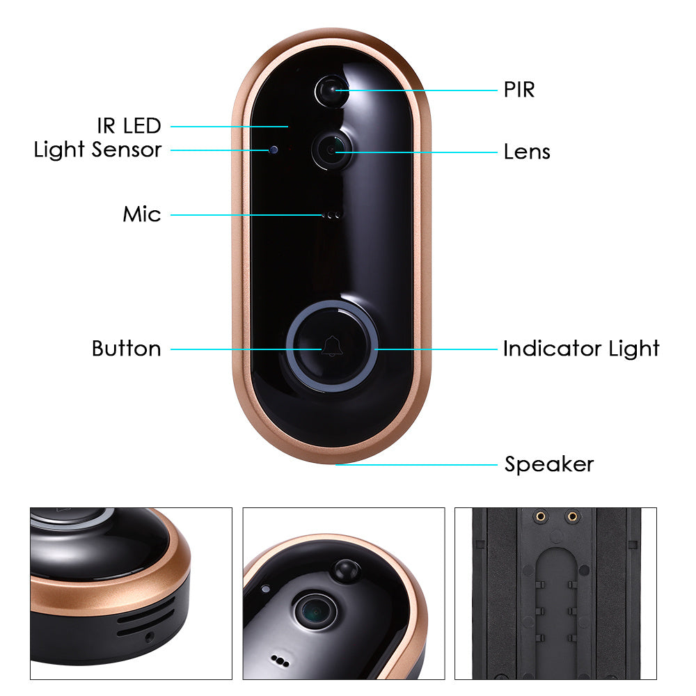 Wireless HD 1080P WiFi Video Doorbell with Two-Way Audio & Night Vision