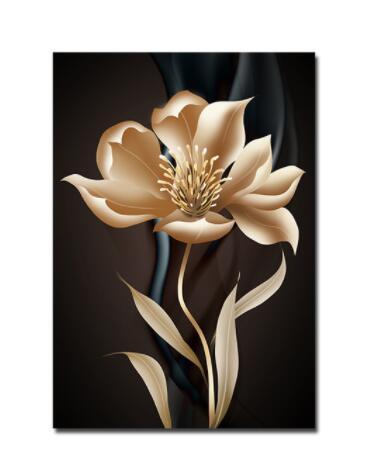 Modern Nordic Black and White Plant Wall Art – Canvas Painting for Living Room & Restaurant Decor