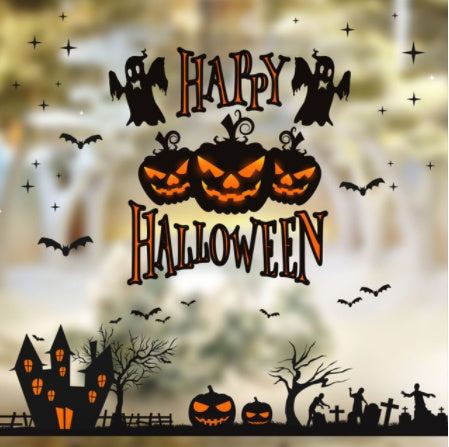 Halloween Color Static Stickers – Removable Window Clings for Party and Home Decorations