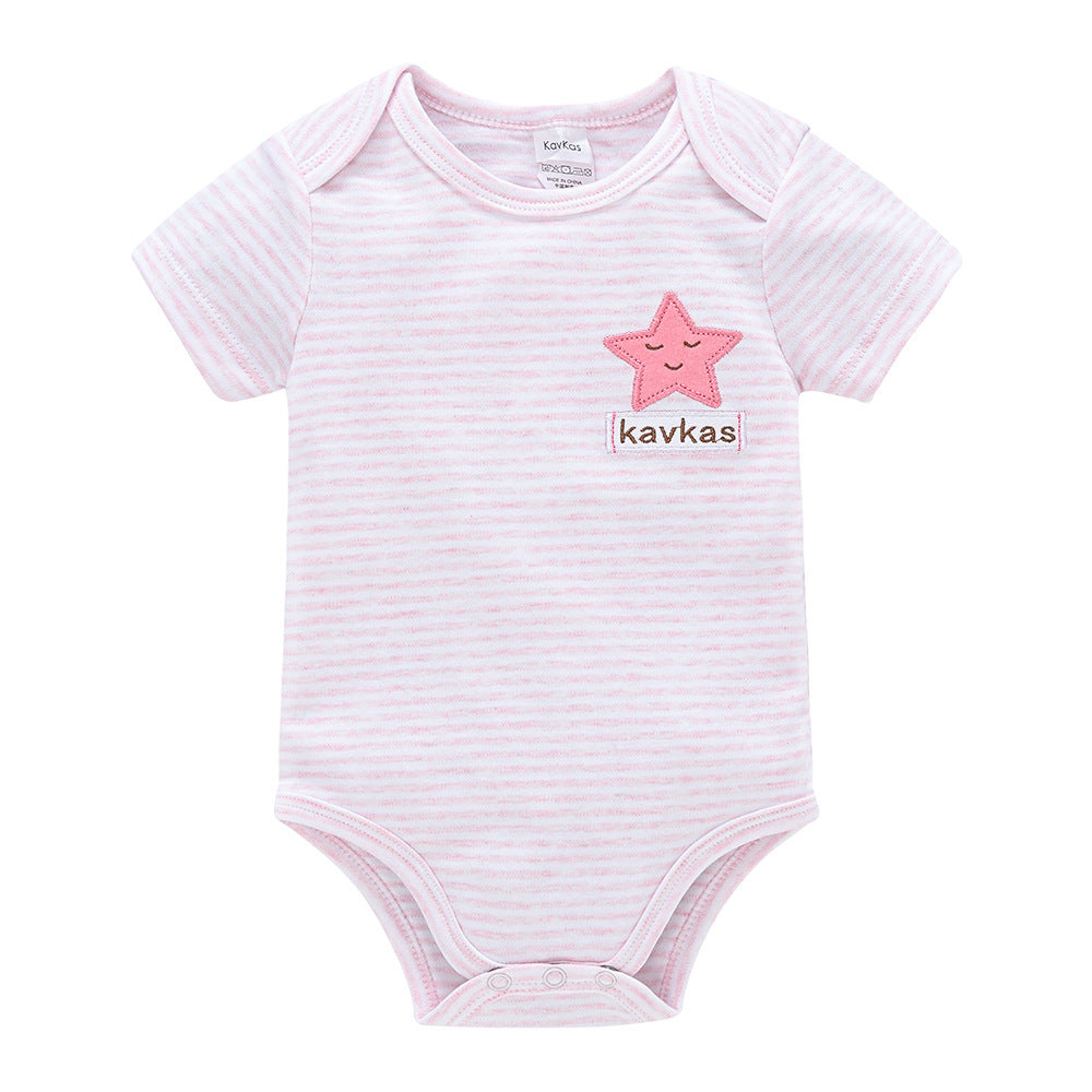 Baby Summer Cartoon Short-Sleeved Triangle Romper – Cute & Breathable Infant One-Piece