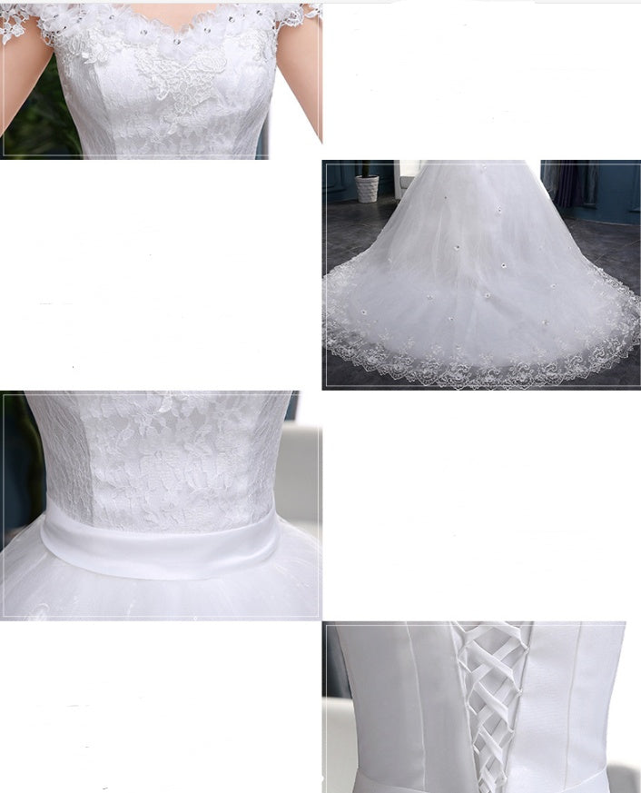 Elegant Mulberry Silk Long Tail Wedding Dress for Brides